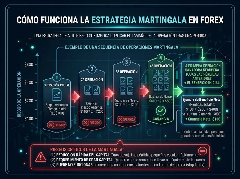 Cómo funciona la estrategia Martingale en forex