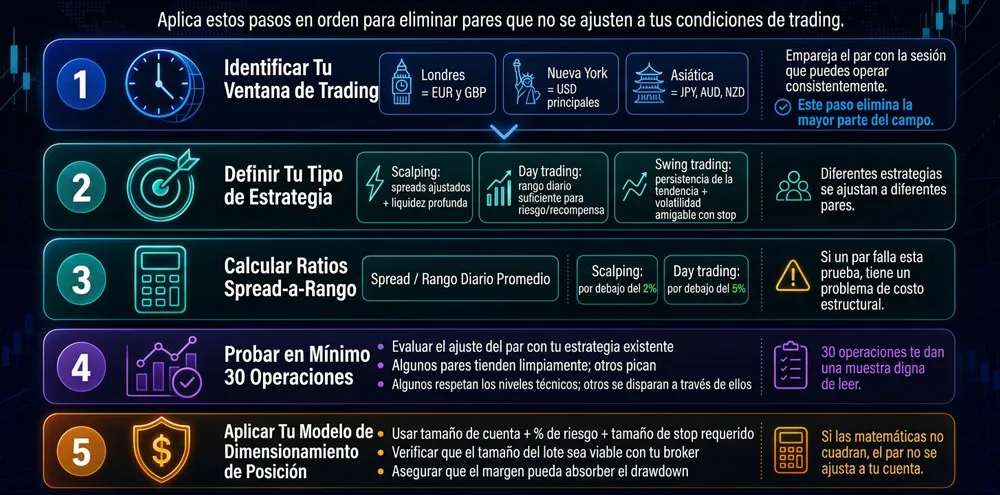 Filtro de cinco pasos para elegir los mejores pares de divisas en forex
