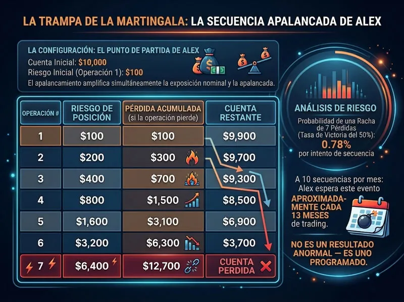 Los números reales: el efecto de la estrategia Martingale sobre una cuenta de trading