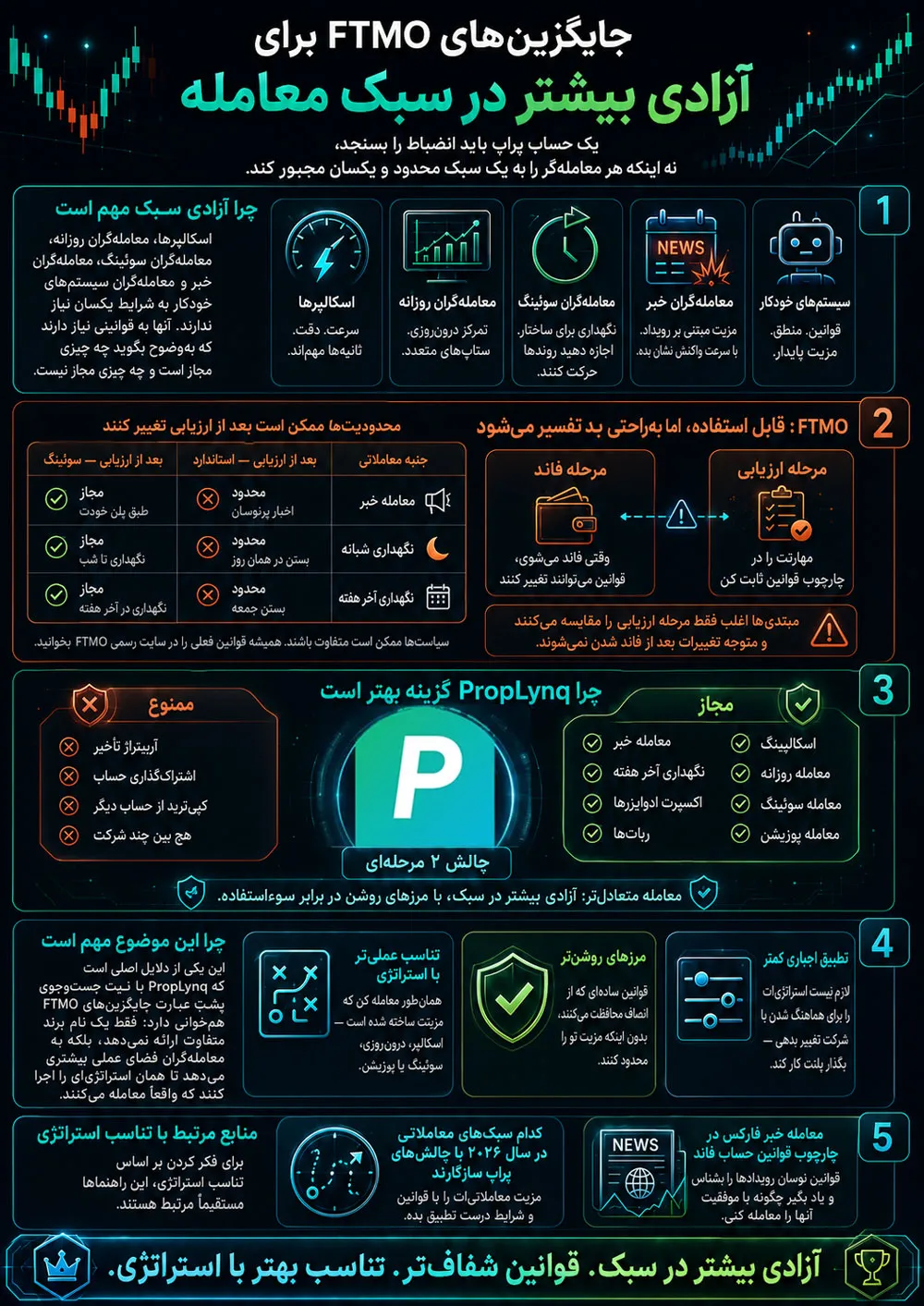 جایگزین FTMO برای آزادی سبک معامله