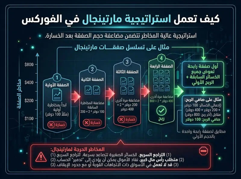 كيف تعمل استراتيجية مارتينجال في الفوركس؟