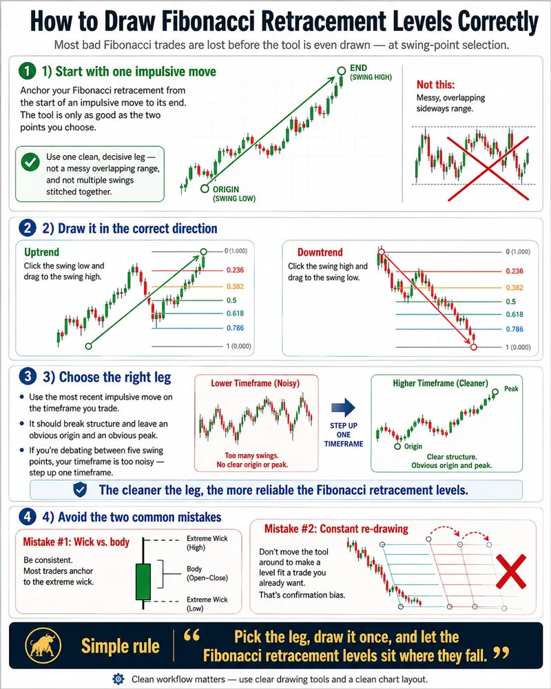 How to Draw Fibonacci Retracement Levels Correctly