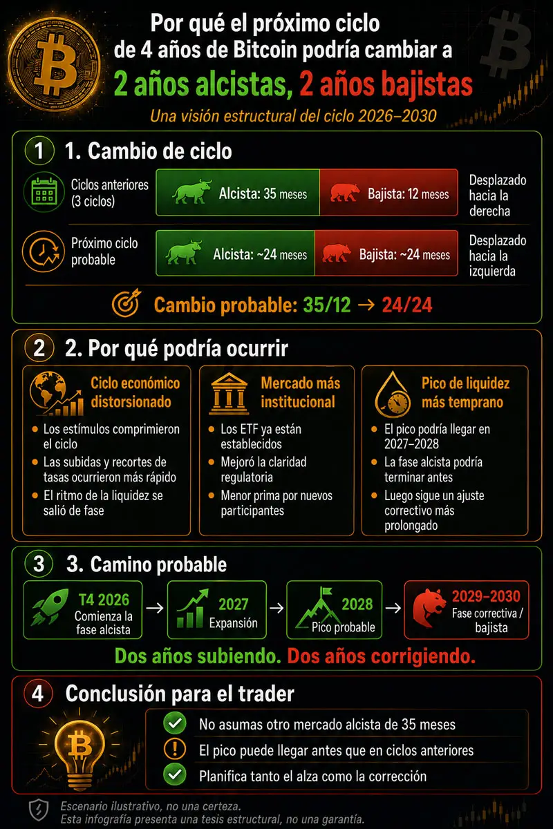 Por qué el próximo ciclo de 4 años de Bitcoin puede ser dos años alcista y dos bajista