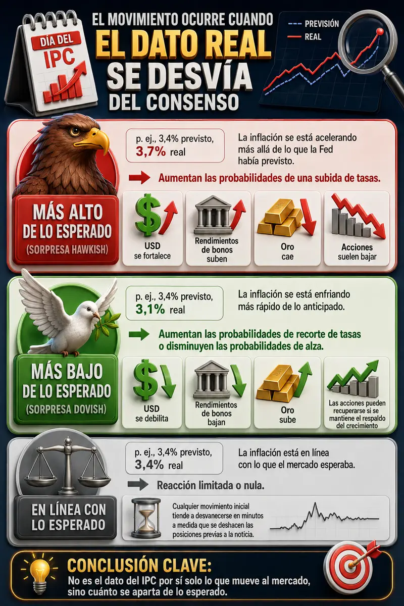 Por qué la noticia CPI mueve el mercado: la sorpresa pesa más que el número