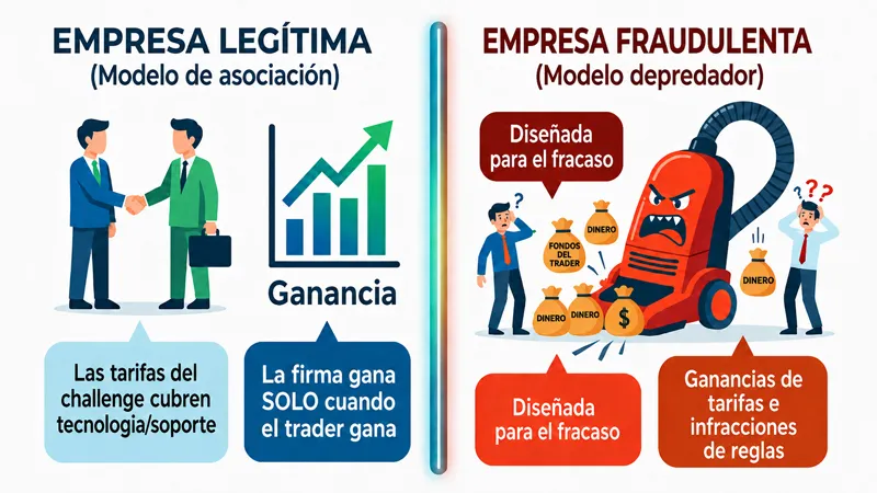 ¿Cuenta simulada significa prop firm estafa?