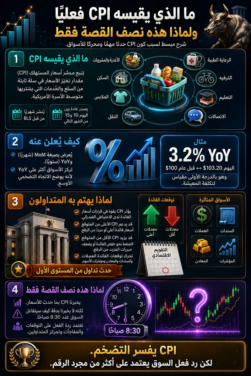 ما الذي يقيسه خبر CPI فعلاً ولماذا هذه نصف القصة فقط